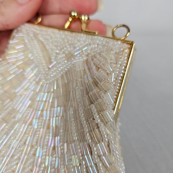 Beaded Seashell Design Vintage Clutch Purse - Picture 8 of 13